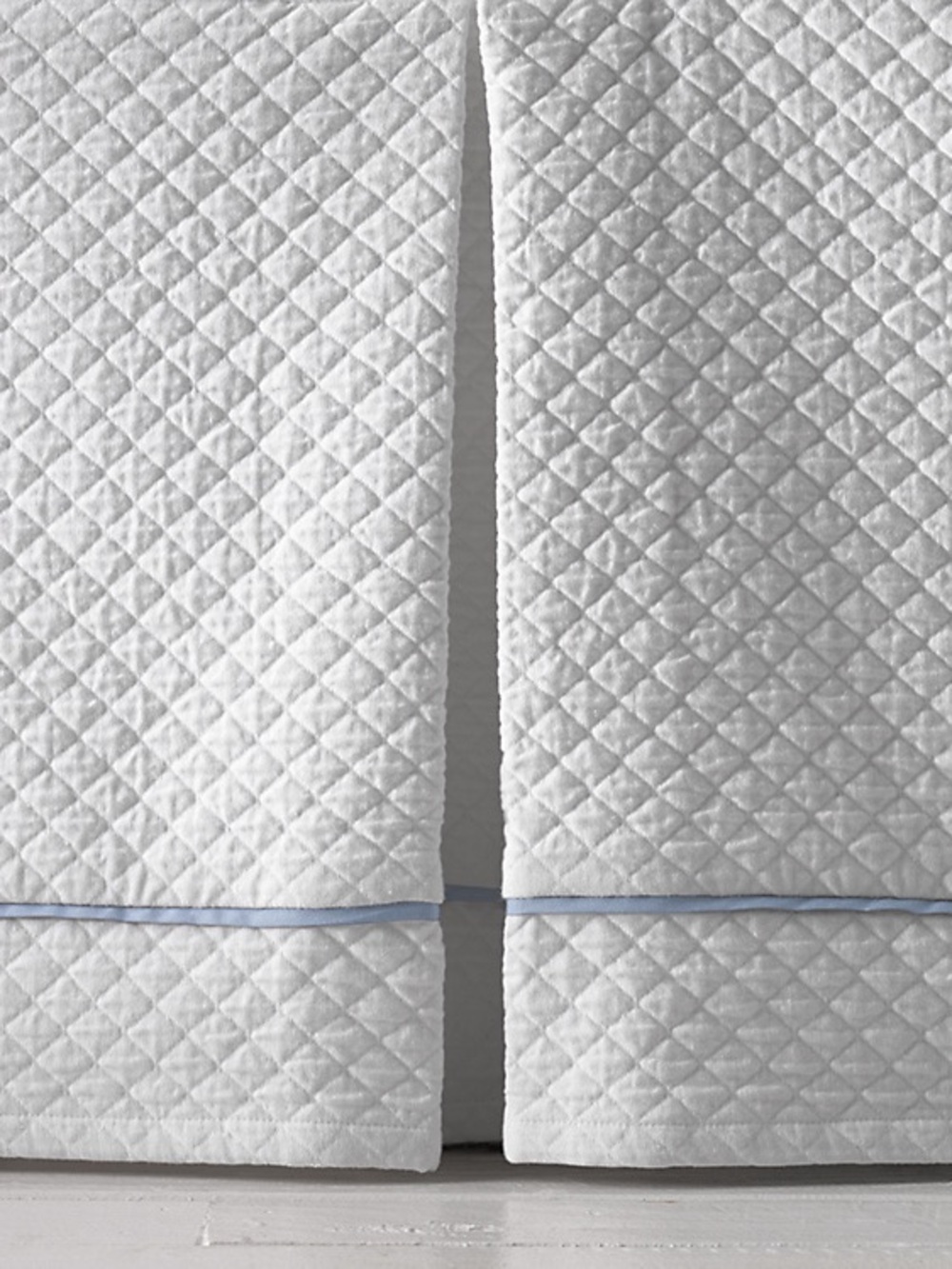 Restoration hardware baby & child matelasse crib Skirt with Light green Trim